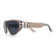 thumbnail image 6 of Womens Gaudy Fancy Hinge Flat Top Shield Rectangular Plastic Sunglasses Slate Silver - Black, 6 of 8