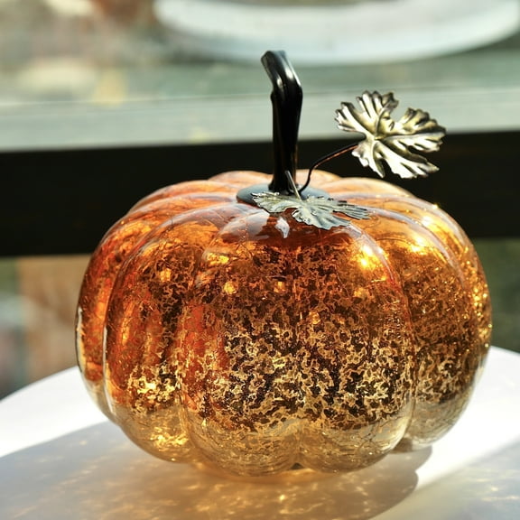 Pumpkin Lights Decoration, Includes Timer, Mercury Glass, Halloween, Fall, Thanksgiving