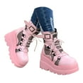 thumbnail image 1 of Leozcaa Bottes Plateforme Gothiques pour Femmes Talon Haut Épais Bout Rond Bottines de Combat Chaussures de Moto, 1 of 7