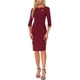 thumbnail image 1 of Vestido Vintage para Mujer INSPIRE CHIC de Manga 3/4, Vestidos Sheath para el Trabajo, Talla L, Rojo Oscuro, 1 of 6