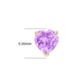 thumbnail image 5 of Timeless Classics Heart Shape Amethyst Stud Earrings in 14K Yellow Gold - 5MM, 5 of 5