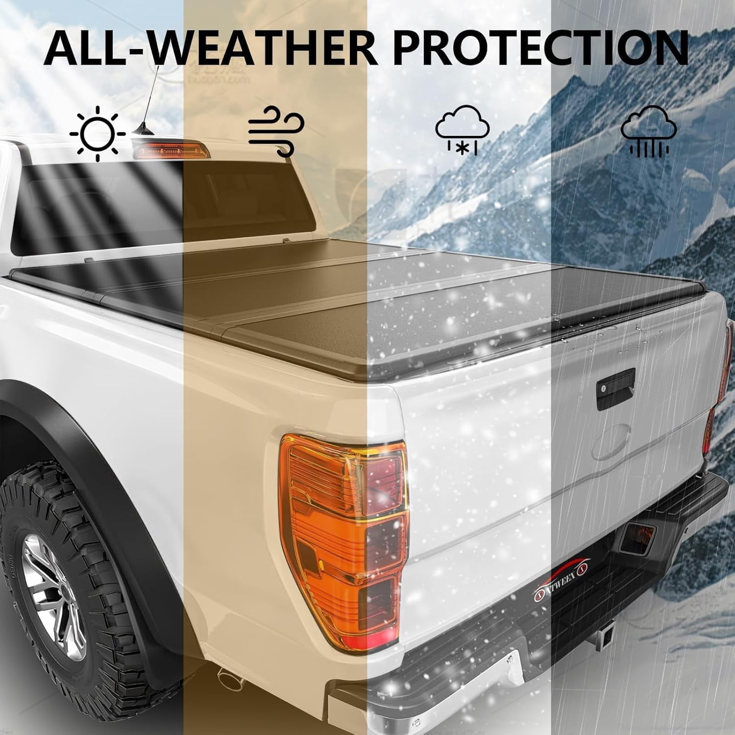 TPA FRP Hard Tri-fold Truck Bed Tonneau Cover Compatible with 2016-2026 Toyota Tacoma 5 ft (60.5") Bed w/OE Track System, Waterproof, w/o Trail Special Edition Storage Boxes
