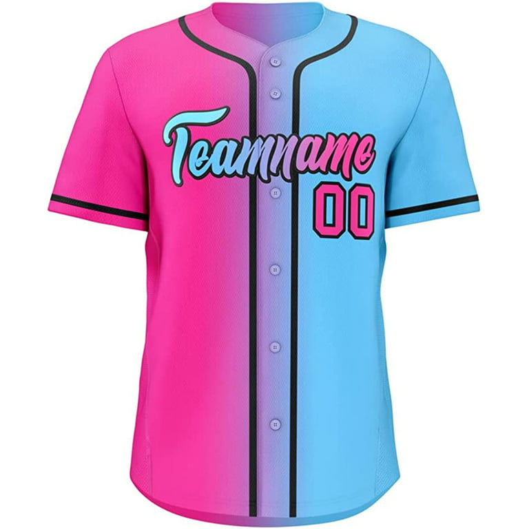 Custom Baseball Jersey Button Down Shirts Personalize Stitched