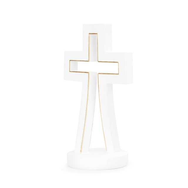 Figura Decorativa Religiosa de Porcelana 23cm - CRUZ - Crown Baccara