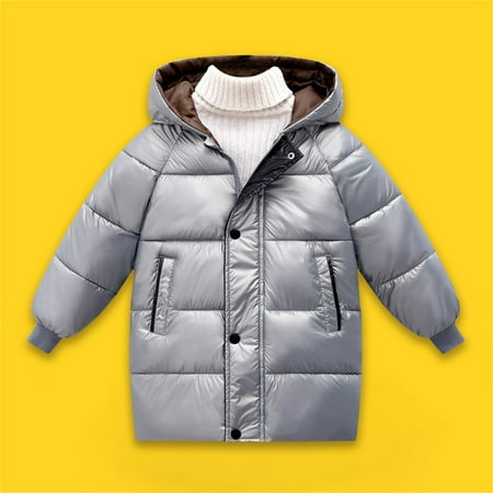 

Loniway Winter Coats For Girls Children s Down Jacket Children s Winter Hooded Padded Jacket Medium Long Padded Jacket For Boys And Girls Grey 3-4 Years