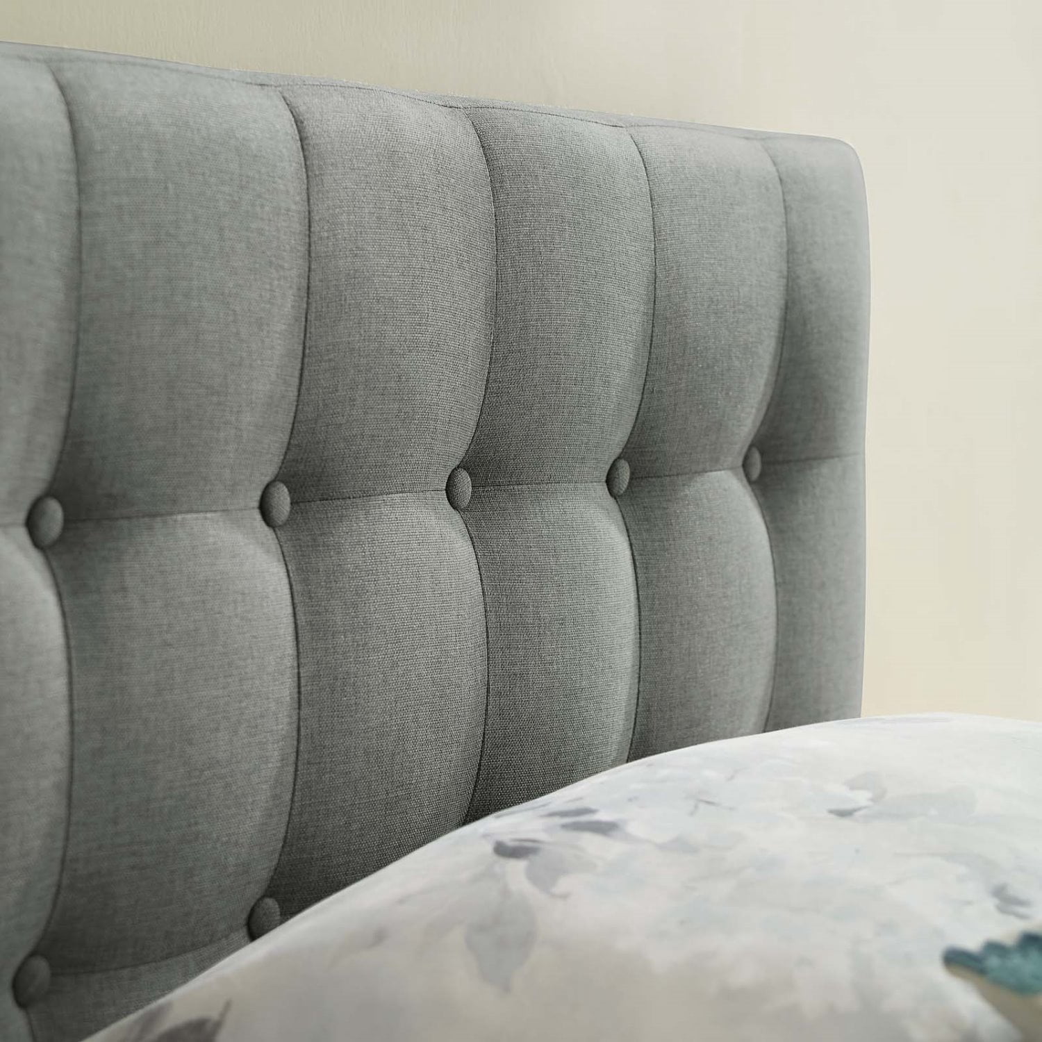 Tufted Headboard, Twin Size, Grey Gray, Fabric, Bedroom, Modern Contemporary HB34981