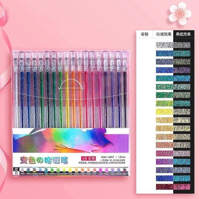 8 COLORS Glitter Gel Pen Set, Multicolor Glitter Gel Pens for Writing Drawing, Glitter Pens for Coloring Gel Pens Glitter, Glitter Gel Pens for Adult