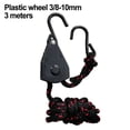 thumbnail image 1 of 1 Set 3/8 Inch Pulley Adjustable Rope Fastener Hangers Tensioner Fixed Buckle Lights Lifting Awning Wind Rope Camping Tool A 3/8-10mm 3meters, 1 of 9