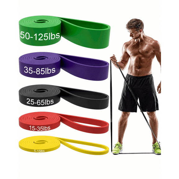 Resistance Bands, Pull Up Assist Bands - Workout Bands, Eexercise Bands, Long Resistance Bands Set for Working Out, Fitness, Training, Physical Therapy for Men Women