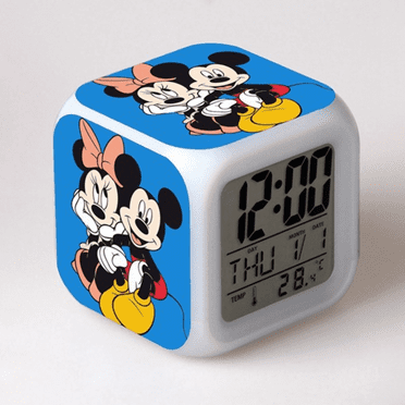 HANNTAOO LED Alarm Clock Mickey_Mouse Pattern Creative Desk Table Clock Glowing Electronic Colorful Digital Clock for Unisex Adults Girl Boy Kids Children Toy Birthday Present Gift HTNL#500