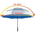 Suntek 68 In. UV Protection Wind Cheater Vented Canopy Golf Umbrella (Silver and Blue)