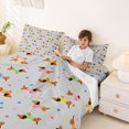 thumbnail image 3 of Homewish Lovely Dachshund Bed Sheets,Cartoon Pet Dog Full Size Sheets,Gray,4 Pieces,1 Flat Sheet, 1 Fitted Sheet and 2 Pillowcases, 3 of 6