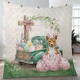 thumbnail image 4 of Easter Egg Basenji Bunny Ear Welcome Spring Truck Quilt Blanket African Barkless Dog Lover Cozy Comforter Throw Blanket - 12002, 4 of 5