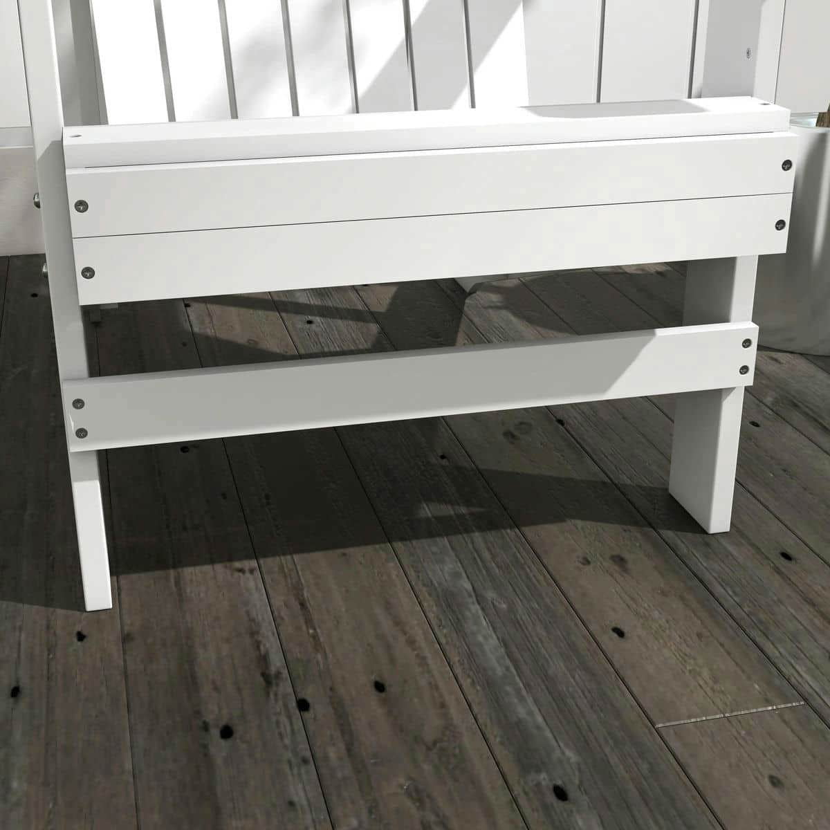 Spaco Oversized Adirondack Chair, Outdoor Porch Seating, Classic Log Lounge with Built-in Cupholder for Outdoor as Backyard, Lawn, Garden, White
