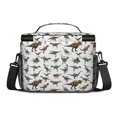 thumbnail image 3 of Dinosaur and Text White Pattern Insulated Lunch Box for Women Men, Medium Leakproof Cooler Bag with Adjustable Strap, 10"x6.7"x8", 3 of 6
