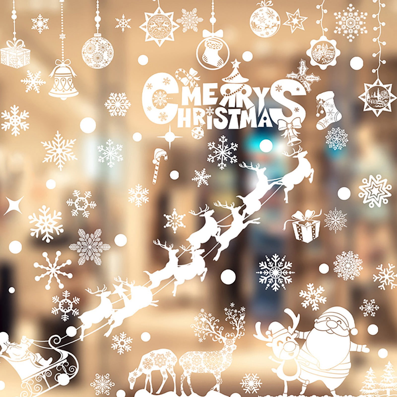 Christmas GEL Sticker Window Clings ~ Snowflakes 15 ct w 