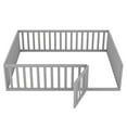 thumbnail image 5 of Queen Size Wood Floor Bed Frame with Fence and Door, Gray(OLD SKU:WF289663AAE), 5 of 10
