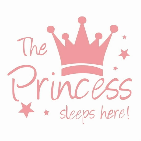 LAMIRO Princess Wall Decals,Pink Wall Stickers for Nursery Bedroom,Girls Kids Room Wall Sticker Decor,Peel and Stick Wall Mural 17x15"es