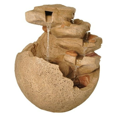 Zenvida Resin Tiered Stone Cascading Waterfall Outdoor Garden Fountain