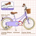 thumbnail image 4 of KORIMEFA Girls Bike for 6-9 Years Old Kids,16 Inch Kids Bike with Training Wheels & Basket, Multiple Colors, 4 of 9