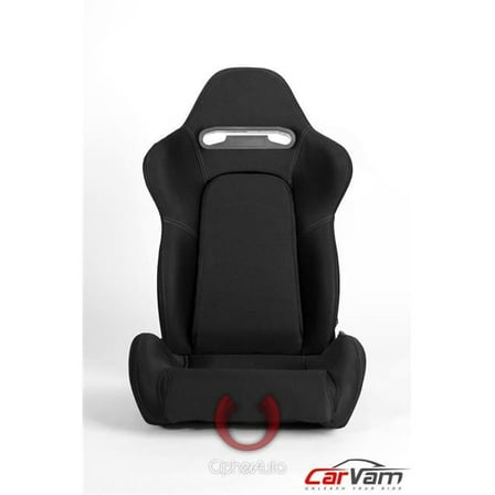 Cipher Auto CPA1019FBK-G Black Cloth with Outer Gray Stitching Universal Racing Seats
