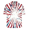 thumbnail image 5 of 4Th Of July Hawaiian Shirts For Men Vintage USA Flag Printed Short Sleeve Tees Summer Casual Short Sleeve Button Up Lapel T-Shirt White XXL, 5 of 5