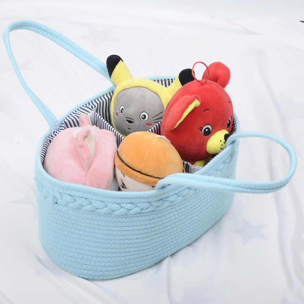 Osdhezcn Baby Diaper Caddy Organizer Portable Cotton Rope Mummy Carriage Nursery Storage Basket Bag Handbag for Changing Table Car Baby Shower Gift