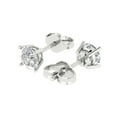 thumbnail image 2 of 2 ct Push-Back Stud Earrings for Women | 6.5mm Round Cut White Sapphire | 18K White Gold, 2 of 5