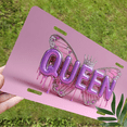thumbnail image 5 of 1 Pcs 2D Flat License Plate Covers & Frames, Queen For Decorative Front, Waterproof For Decoration Aluminum License Plate Covers & Frames Cover For Men Women, 12" X 6", 5 of 6