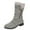 Grey, variant on Womens Boots New Winter Flat Bottom Large Mouth Middle Boots