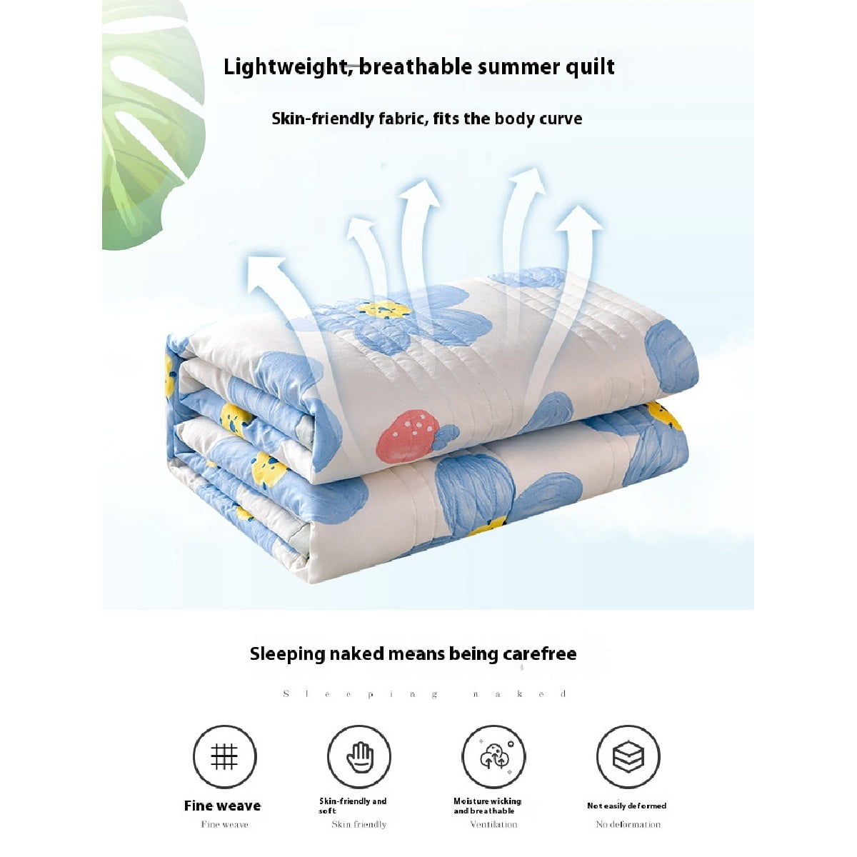 California King Size Quilt, 100% Cotton Washed Summer Cooler Quilt Air Conditioner Quilt，"78.74"l*91.05"w