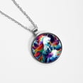 thumbnail image 4 of Robot Unicorn Attack Elegant Glass Circular Pendant Necklace - Women's Jewelry, 4 of 5