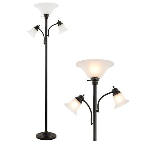 179cm Floor Lamp With 2 Adjustable Side, Hampton Bay Floor Lamp Glass Shade Replacement