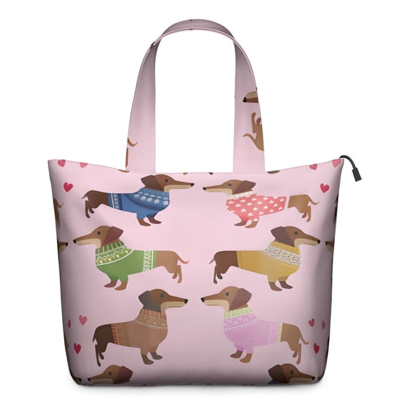 Colorful Funny Dachshund Travel Tote Bags for Women Carry On,Large Weekender Bags for Women Travel,Multi Functional Duffle Bag for Work,Shopping,Sports
