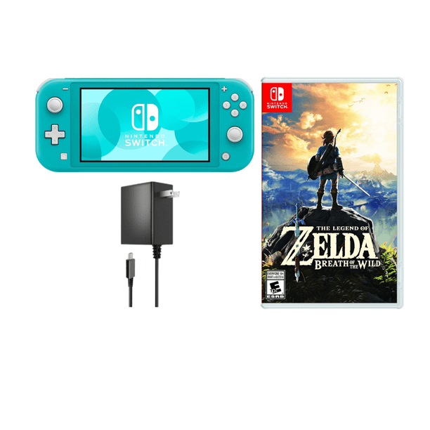 Nintendo Switch Lite Handheld Console Turquoise Refurbished Bundle with The Legend of Zelda: Breath of the Wild Game