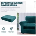 thumbnail image 4 of Housse de Canapé en Velours Peluche (Causeuse, Vert Noirâtre), 4 of 7