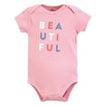 thumbnail image 3 of Touched by Nature Unisex Baby Organic Cotton Bodysuits, Bubblegum Floral, Newborn, 3 of 5