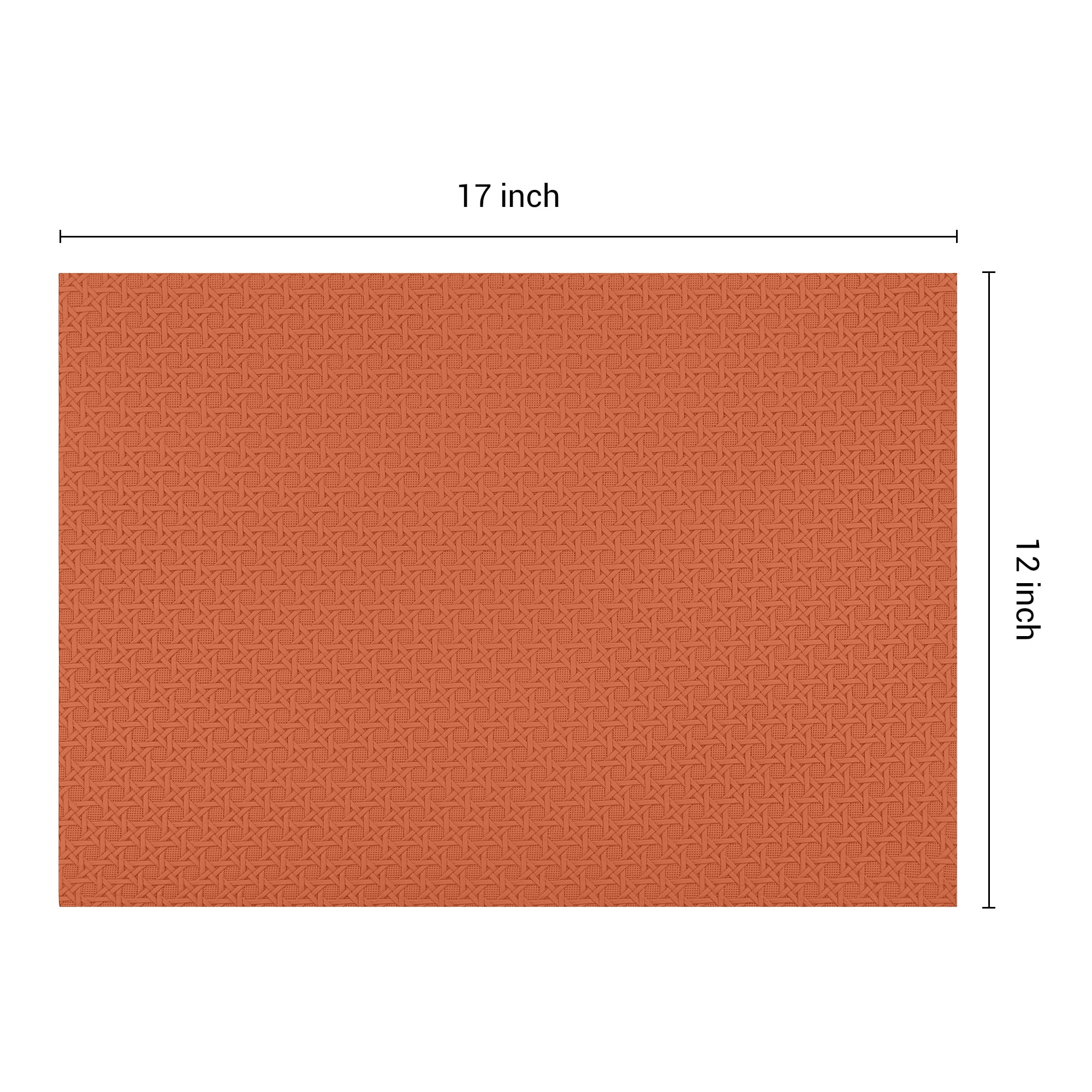 Unique Bargains Set of 6 Woven Placemats for Dining Brown 17*12in