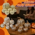 thumbnail image 3 of 7 Pcs Gold Sequined Halloween Pumpkin Decorations Fall Decor Pumpkins Gold Accent Decor for Table Mantel Home Party Wedding Thanksgiving Seasonal Display Champagne Gold, 3 of 3