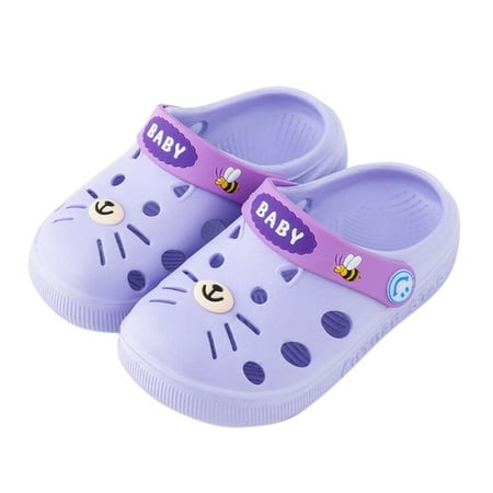 Slippers Kids Toddler Infant Baby Girl Boys Home Slippers Rubber Cartoon Animation Cat Flat Heels Shoes Sandals Kids