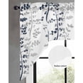 thumbnail image 2 of Dark Blue Grey Botanical Swag Valances for Windows, Small Curtains Drapes, Spring Floral Summer Farmhouse Kitchen Window Curtains Over Sink Window Treatment Valance for Bedroom/Bathroom 56"x36", 2 of 5