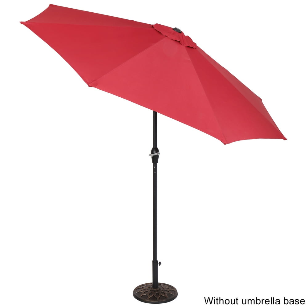 Kepooman 9FT Patio Umbrella Outdoor Market Table Umbrella, Cantilever Patio Umbrella Without Base for Garden, Lawn, Backyard & Pool, Wine Red