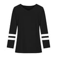 thumbnail image 5 of Babysbule Womens Long Sleeve Tops Women's Casual V-Neck Long Sleeve Solid Loose Shirt Blouse Tops, 5 of 6