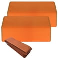 thumbnail image 1 of Graflsoa 2-Piece EVA Yoga Block Set with Non-Slip Cotton Strap for Enhanced Stability and Flexibility, Orange, 1 of 6