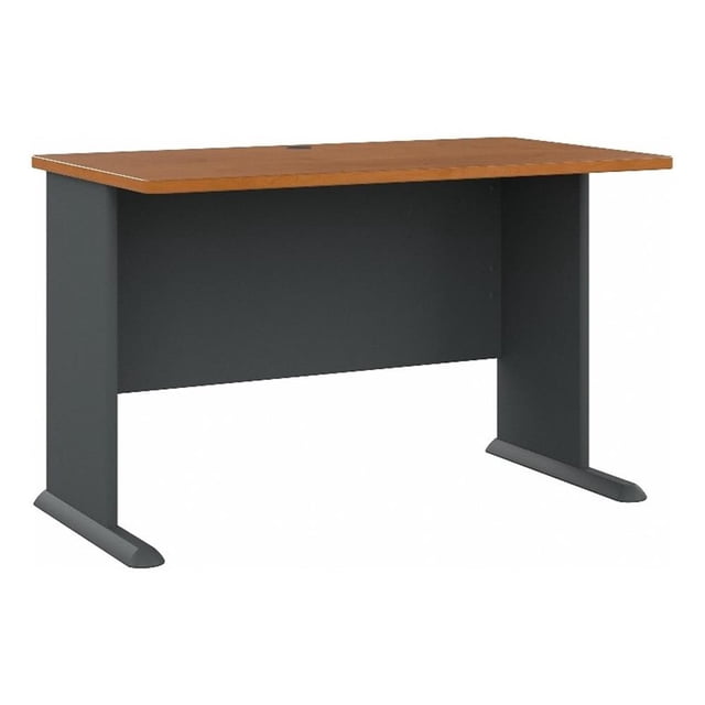 Pemberly Row 48"W Engineered Wood Office Desk in Natural Cherry and Slate