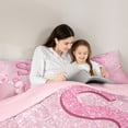 thumbnail image 4 of meiyoeat Pink Glitter Butterfly Monogrammed S Twin Comforter Sets for Girls, Sparkle Floral Initial Letter Bedding Set, Pink Reversible 2-Piece, 1 Comforter and 1 Pillowcase, 4 of 6