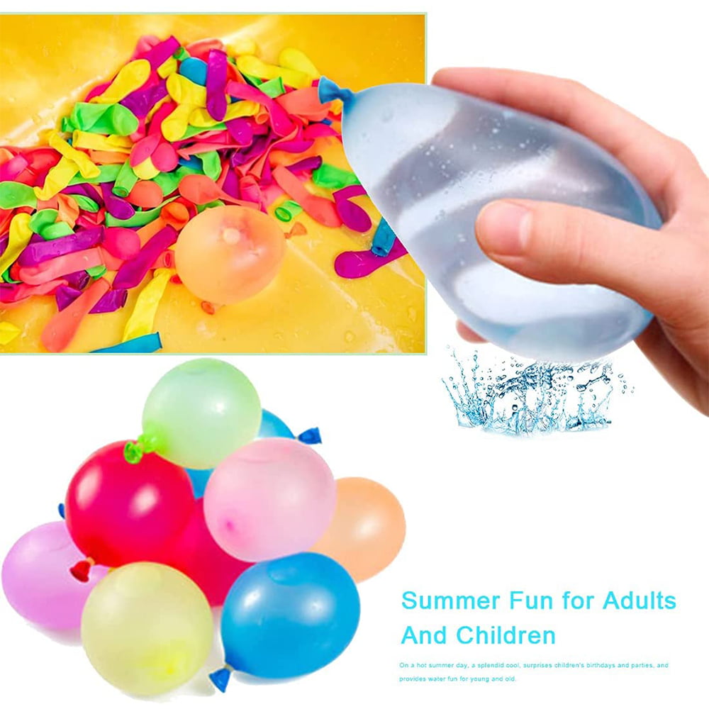 Water Bomb Balloons Fight Games Summer for Kids Adults Smileyyi 1000pcs Rubbers Water Balloons with 3 Refill Kits