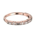 thumbnail image 3 of 0.73ct Round and Baguette Cut Diamond Moissanite Ring 18K Rose Gold Over Silver, 3 of 4