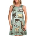 thumbnail image 1 of Disketp Vintage Farm Animals para Vestido sin Mangas para Mujeres, Vestidos de Verano para Mujeres, Casual y Holgado para la Playa, 1 of 7