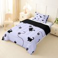 thumbnail image 3 of jejeloiu Black Cat Silhouette Twin Comforter Sets Kids,Minimal Kitten Print Bedding Set,Reversible,2-Piece, 3 of 8